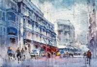 Farrukh Naseem, 15 x 22 Inch, Watercolor On Paper, Cityscape Painting,AC-FN-087